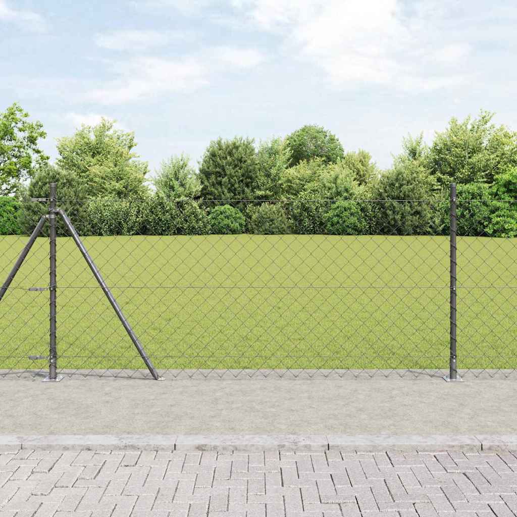 Vidaxl afrasteringspaal grijs 10 x 0,8 m (60 x 60 mm gaas)