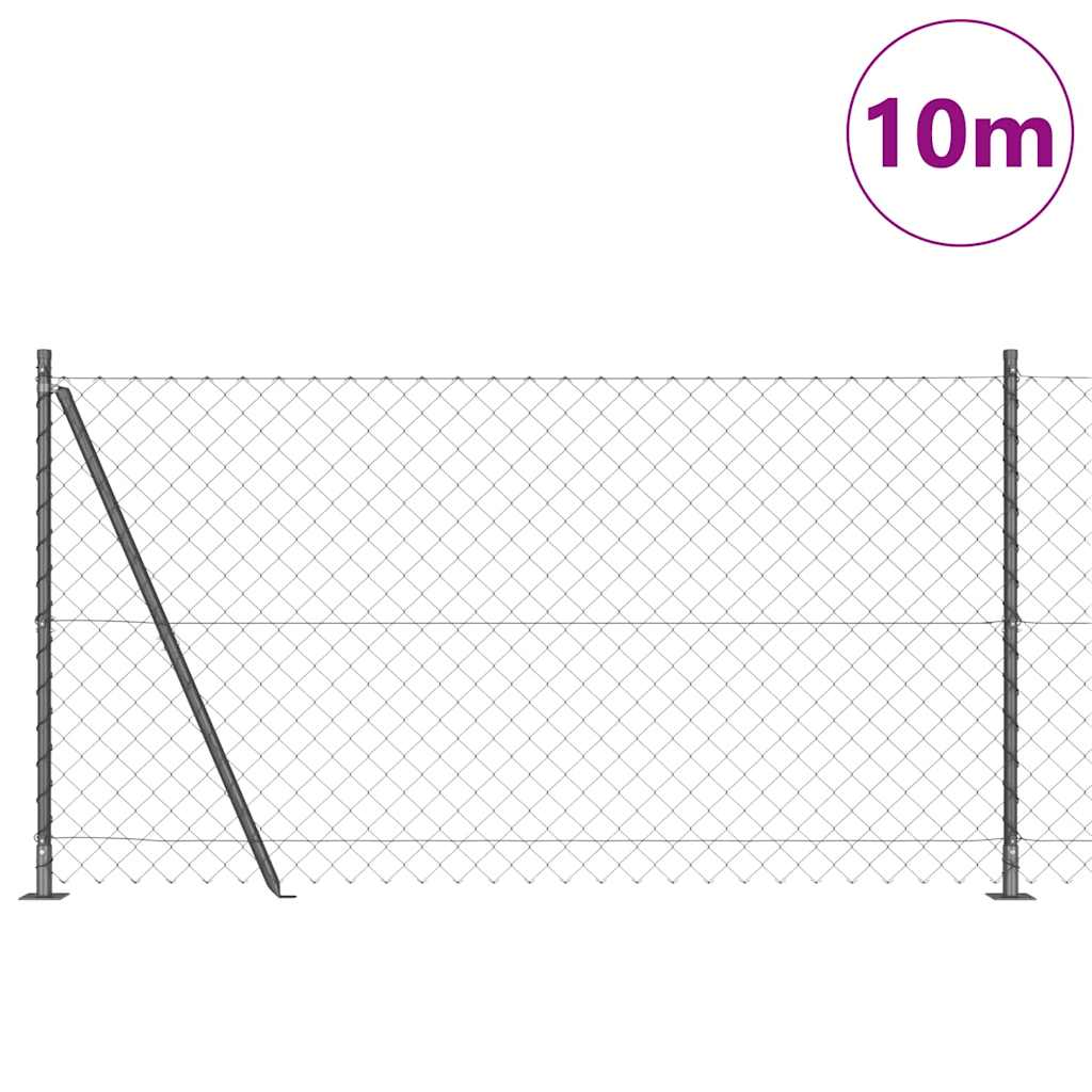 Vidaxl afrasteringspaal grijs 10 x 1,2 m (60 x 60 mm gaas)
