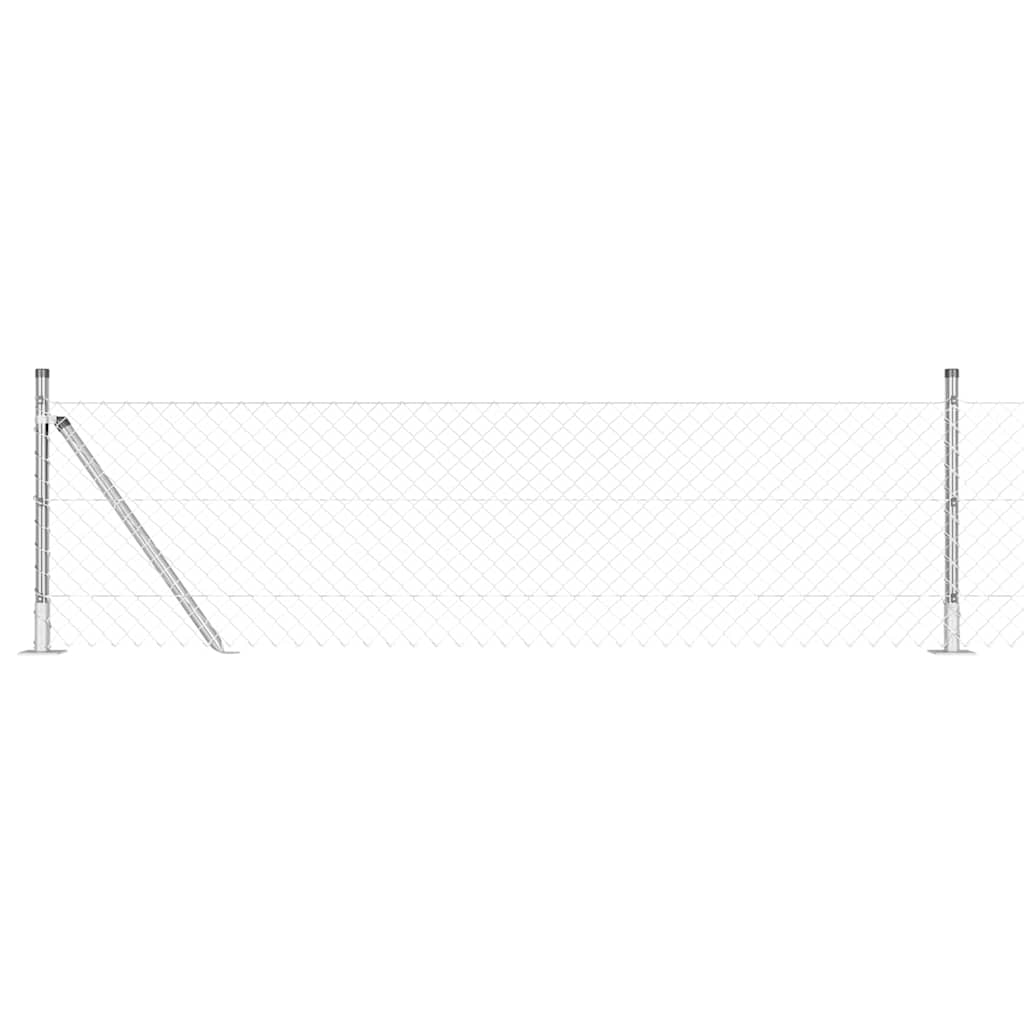 Vidaxl afrasteringspaal zilver 10 x 0,4 m (40 x 40 mm gaas) staal