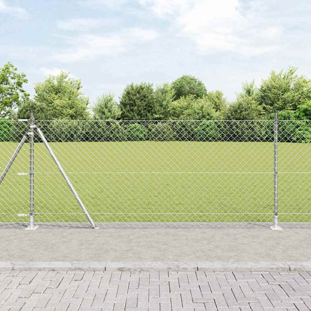 Vidaxl afrasteringspaal zilver 10 x 1 m (40 x 40 mm gaas) staal