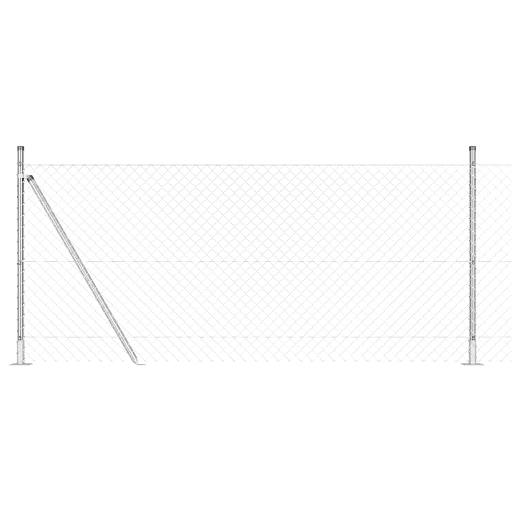 Vidaxl afrasteringspaal zilver 10 x 1 m (40 x 40 mm gaas) staal