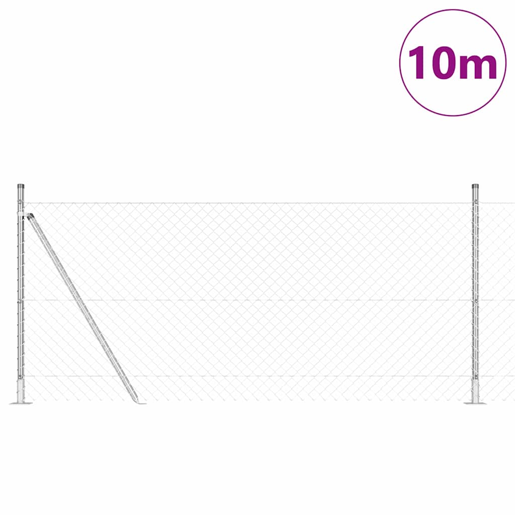 Vidaxl afrasteringspaal zilver 10 x 1 m (40 x 40 mm gaas) staal