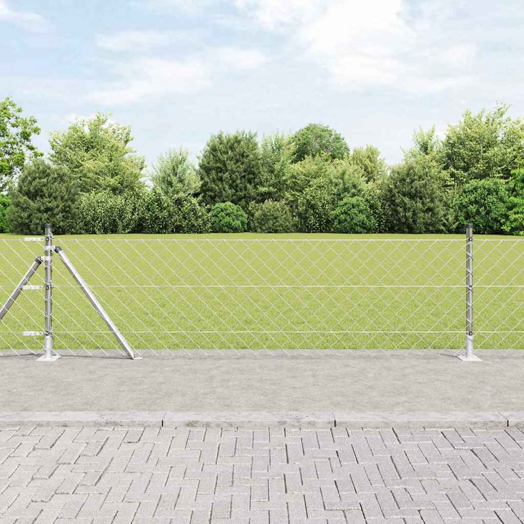 Vidaxl afrasteringspaal zilver 10 x 0,4 m (60 x 60 mm gaas) staal
