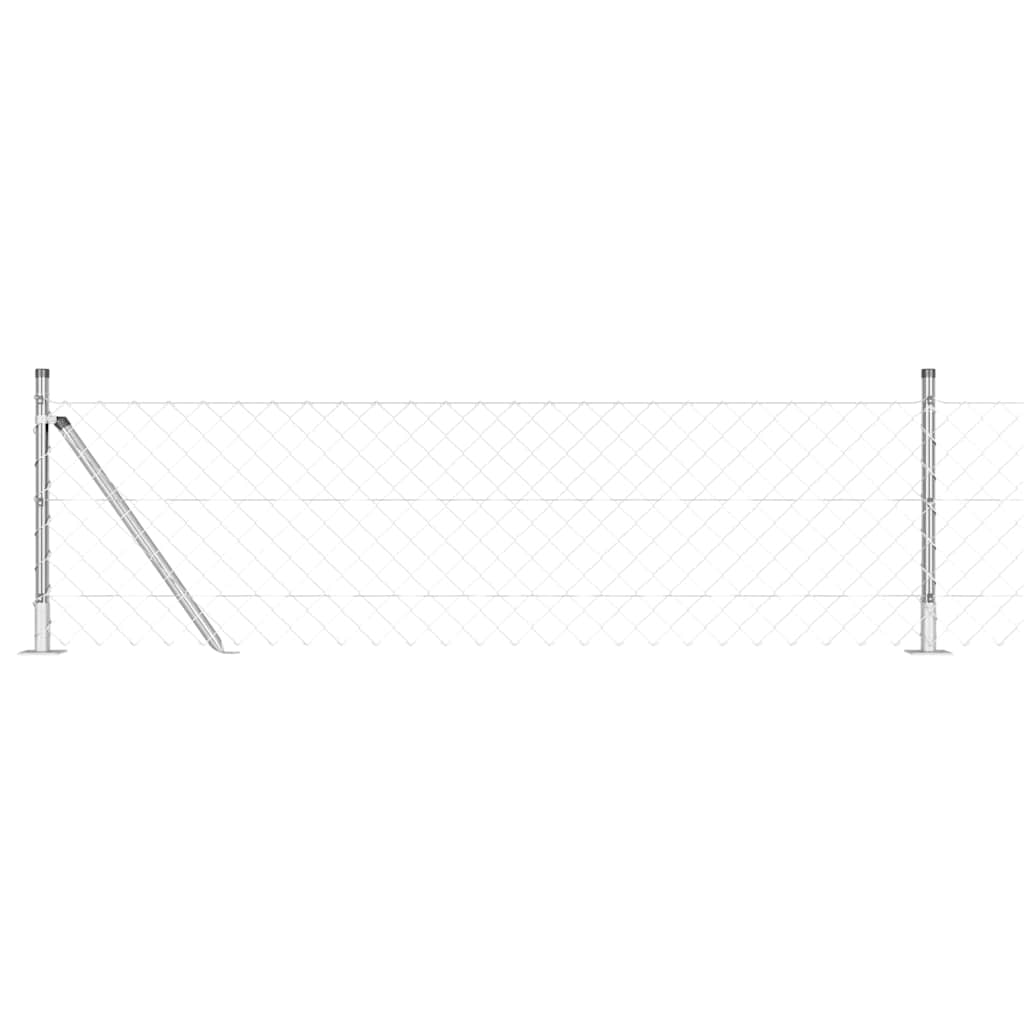 Vidaxl afrasteringspaal zilver 10 x 0,4 m (60 x 60 mm gaas) staal