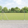 Vidaxl afrasteringspaal zilver 10 x 0,8 m (60 x 60 mm gaas) staal