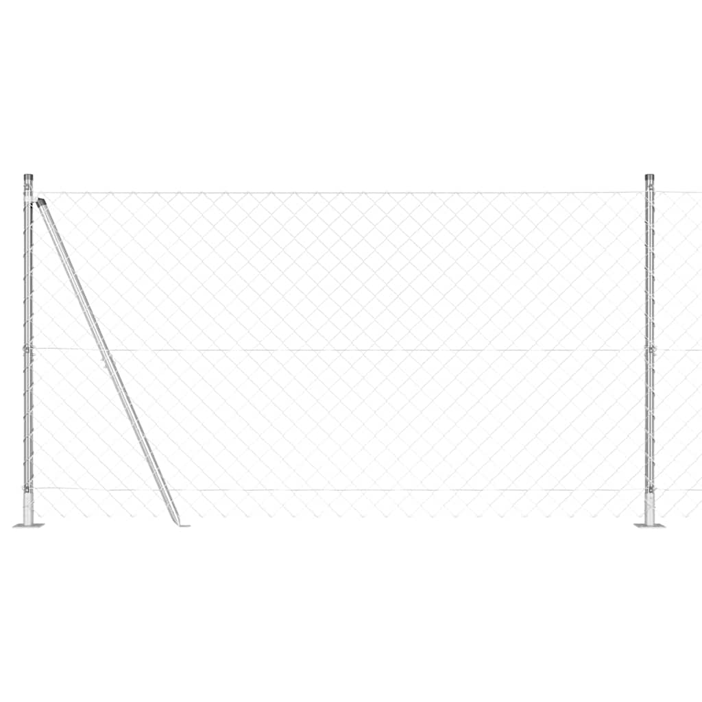 Vidaxl afrasteringspaal zilver 10 x 1,2 m (60 x 60 mm gaas) staal