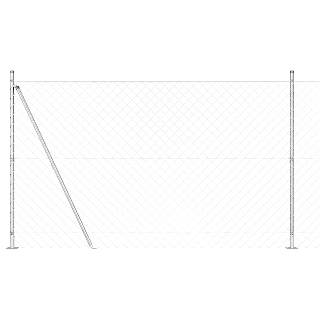 Vidaxl afrasteringspaal zilver 10 x 1,4 m (60 x 60 mm gaas) staal