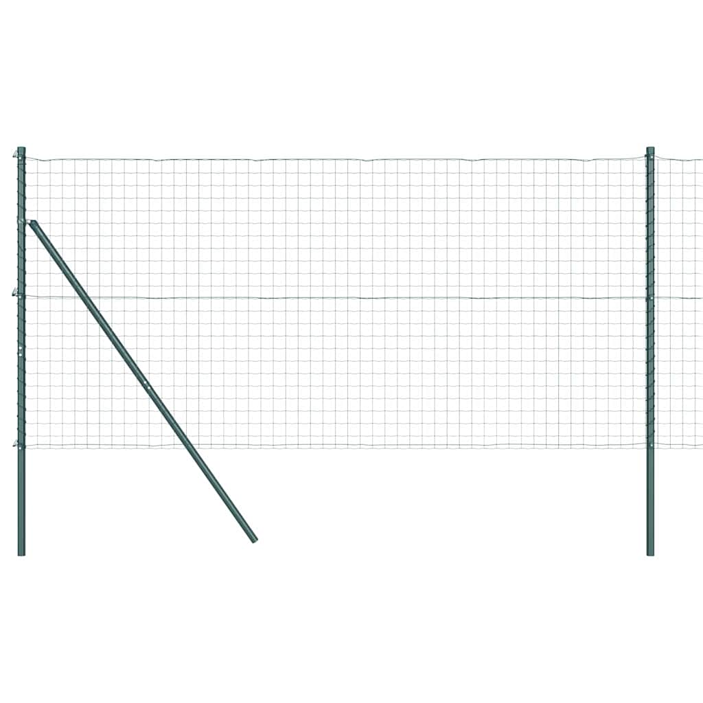 Vidaxl hek met paal groen 1,4 x 10 m staal en pvc