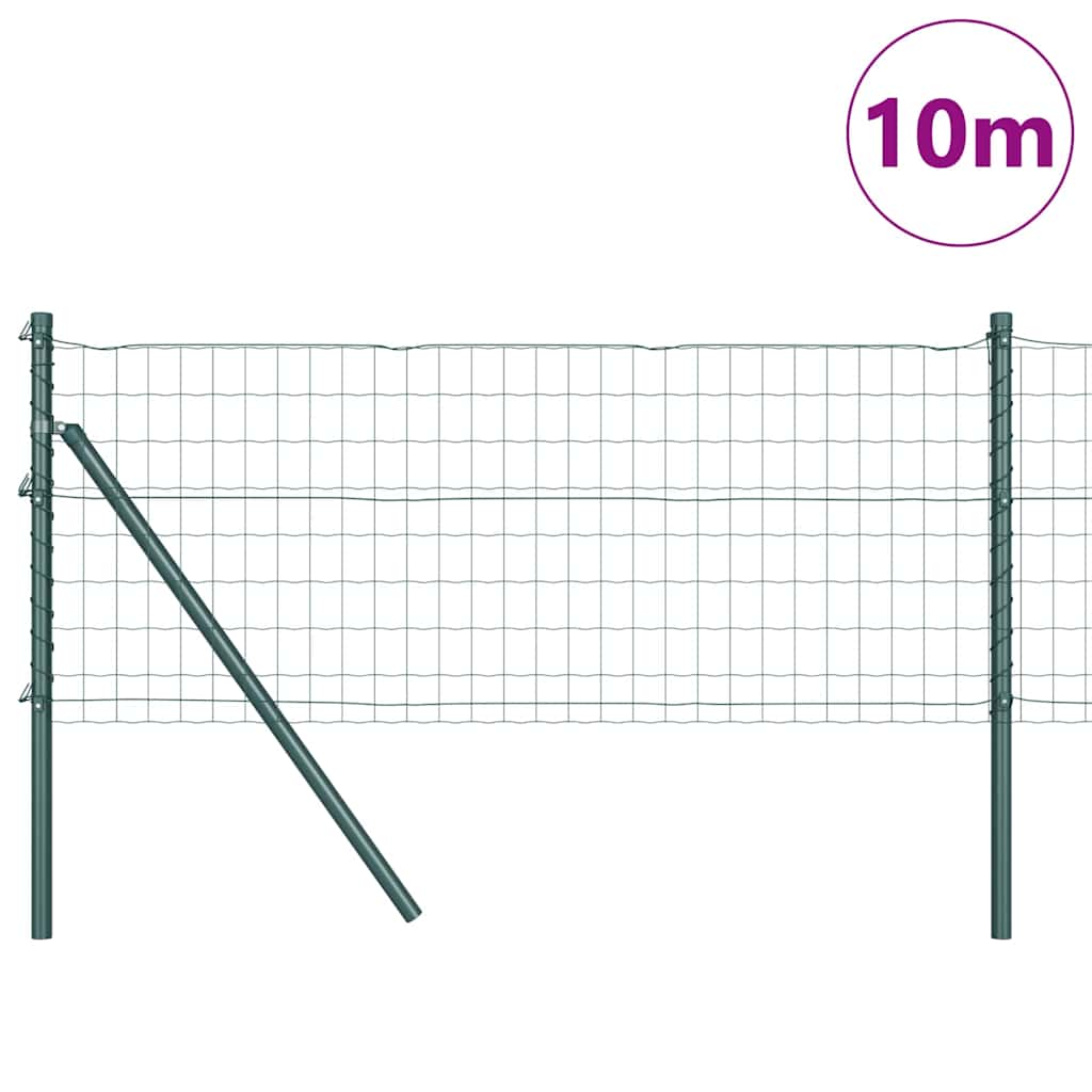 Vidaxl hek met paal groen 0,8 x 10 m staal en pvc