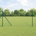 Vidaxl hek met paal groen 1 x 10 m staal en pvc