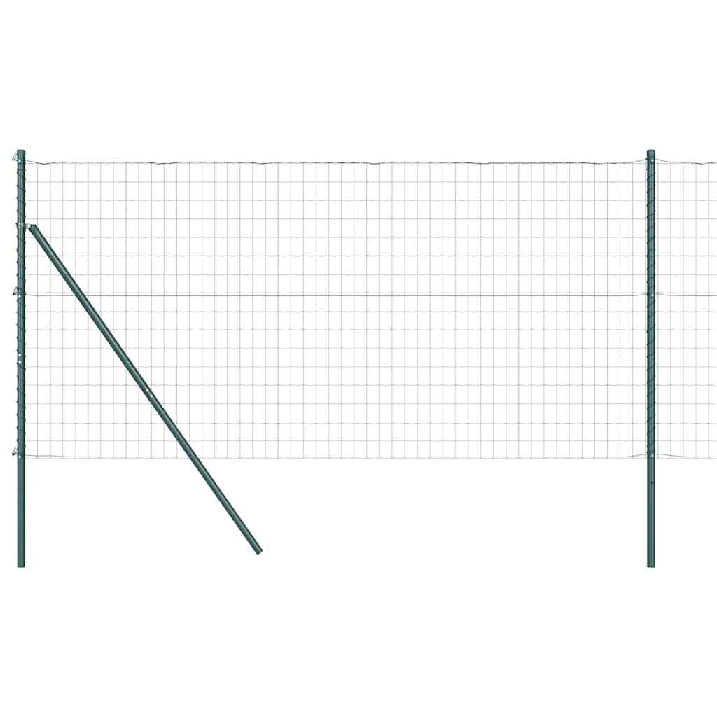 Vidaxl hek met paal groen 1,4 x 10 m staal en pvc