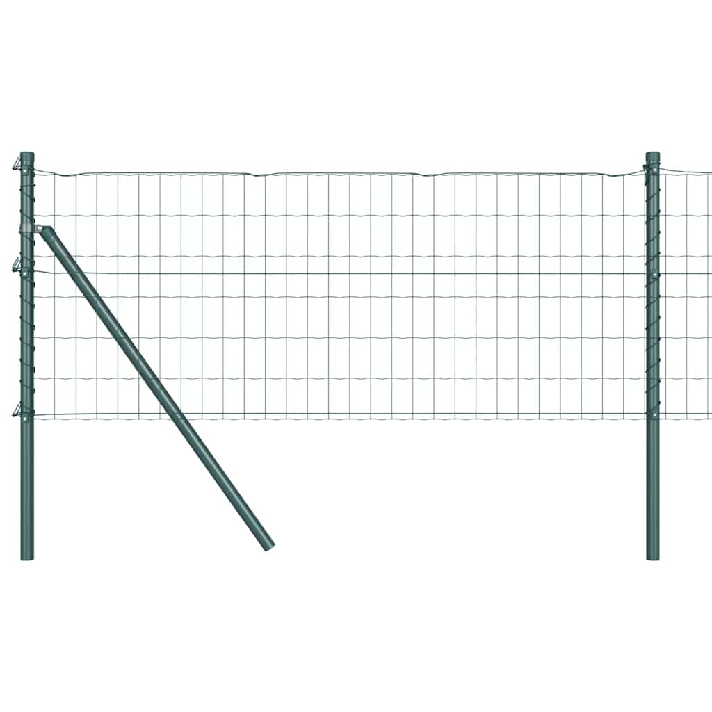 Vidaxl hek met paal groen 0,4 x 10 m staal en pvc