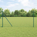 Vidaxl hek met paal groen 1,2 x 10 m staal en pvc