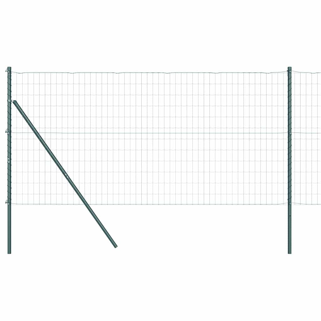 Vidaxl hek met paal groen 1,2 x 10 m staal en pvc