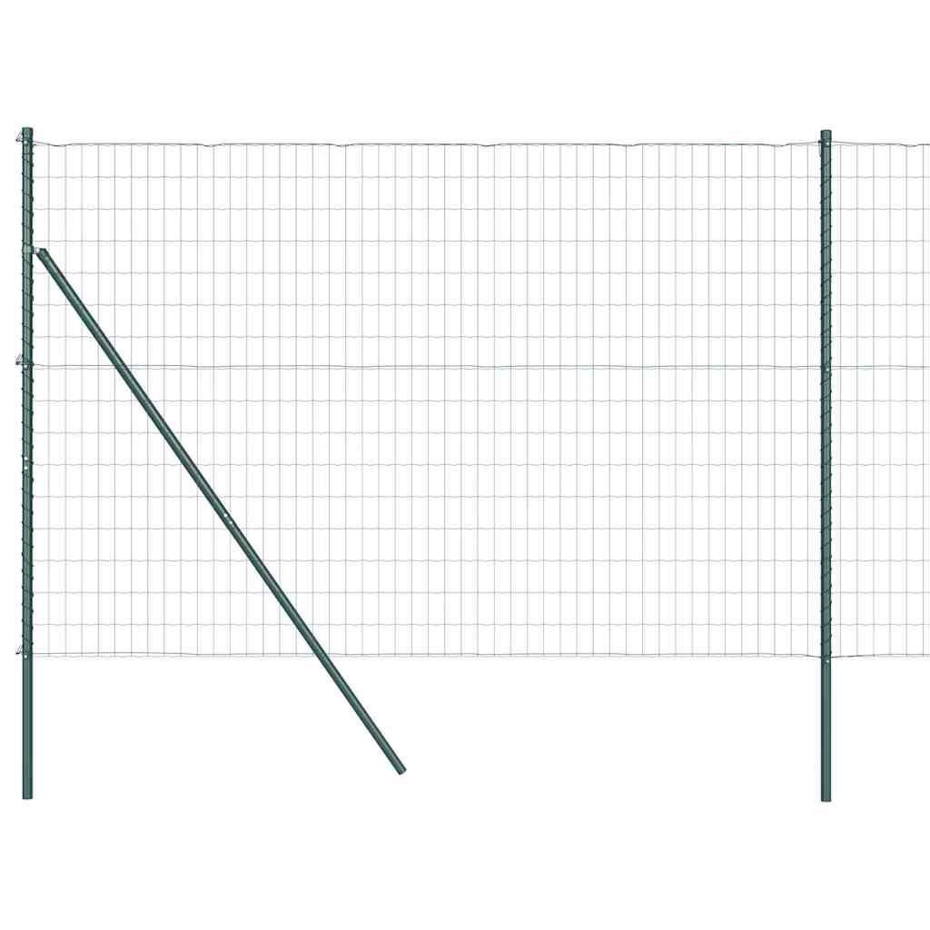 Vidaxl hek met paal groen 1,6 x 10 m staal en pvc