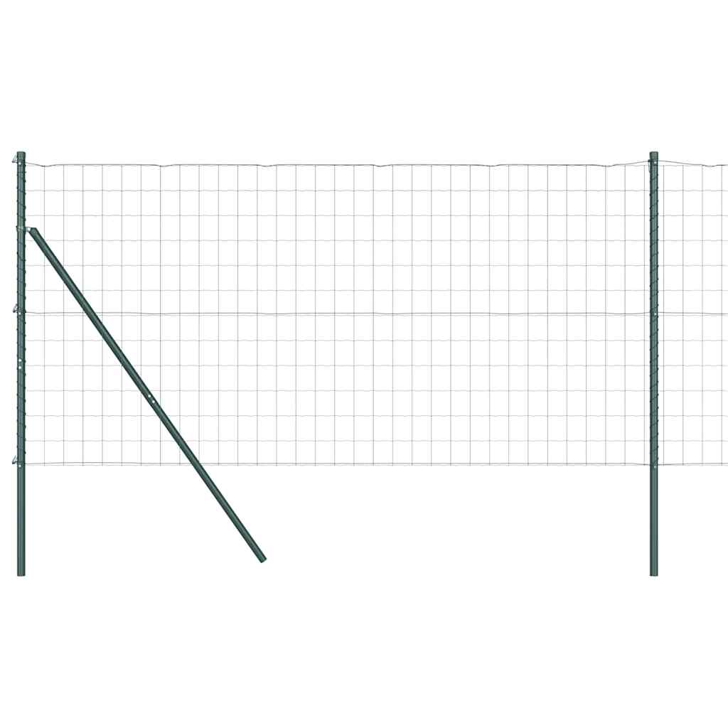 Vidaxl hek met paal groen 1 x 10 m staal en pvc