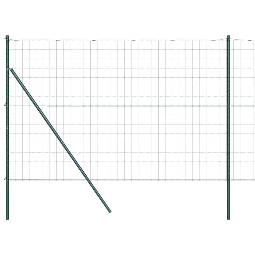 Vidaxl hek met paal groen 1,6 x 10 m staal en pvc