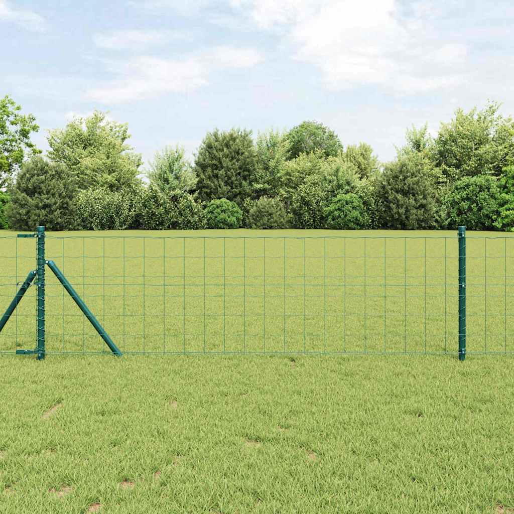 Vidaxl hek met paal groen 0,8 x 10 m staal