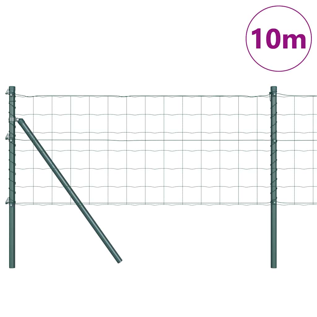 Vidaxl hek met paal groen 0,8 x 10 m staal