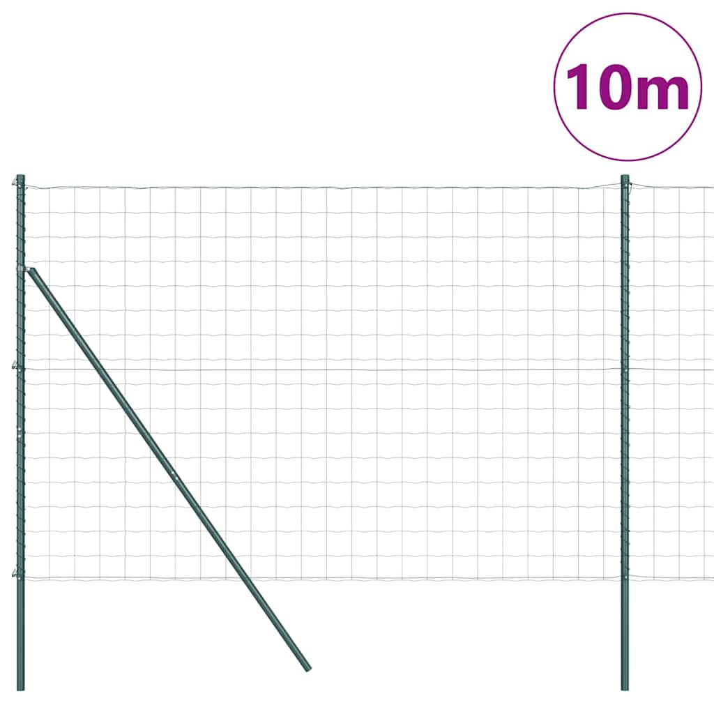 Vidaxl hek met paal groen 1,5 x 10 m staal