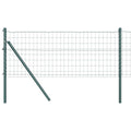 Vidaxl hek met paal groen 0,6 x 25 m staal en pvc
