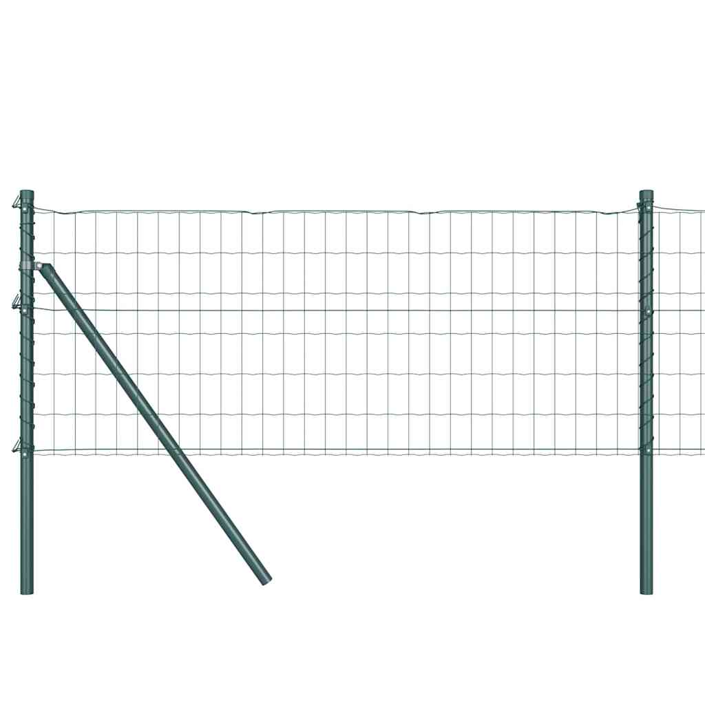 Vidaxl hek met paal groen 0,4 x 25 m staal en pvc