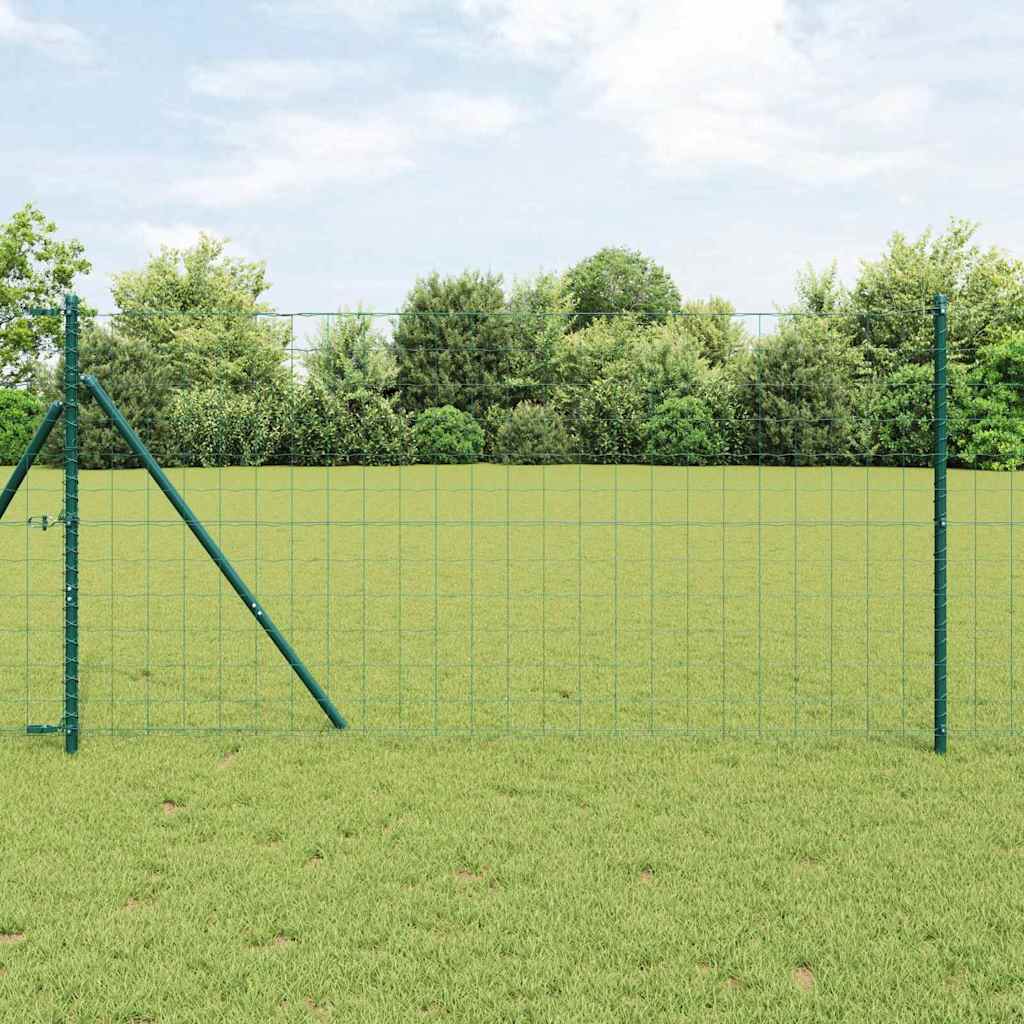 Vidaxl hek met paal groen 1 x 25 m staal