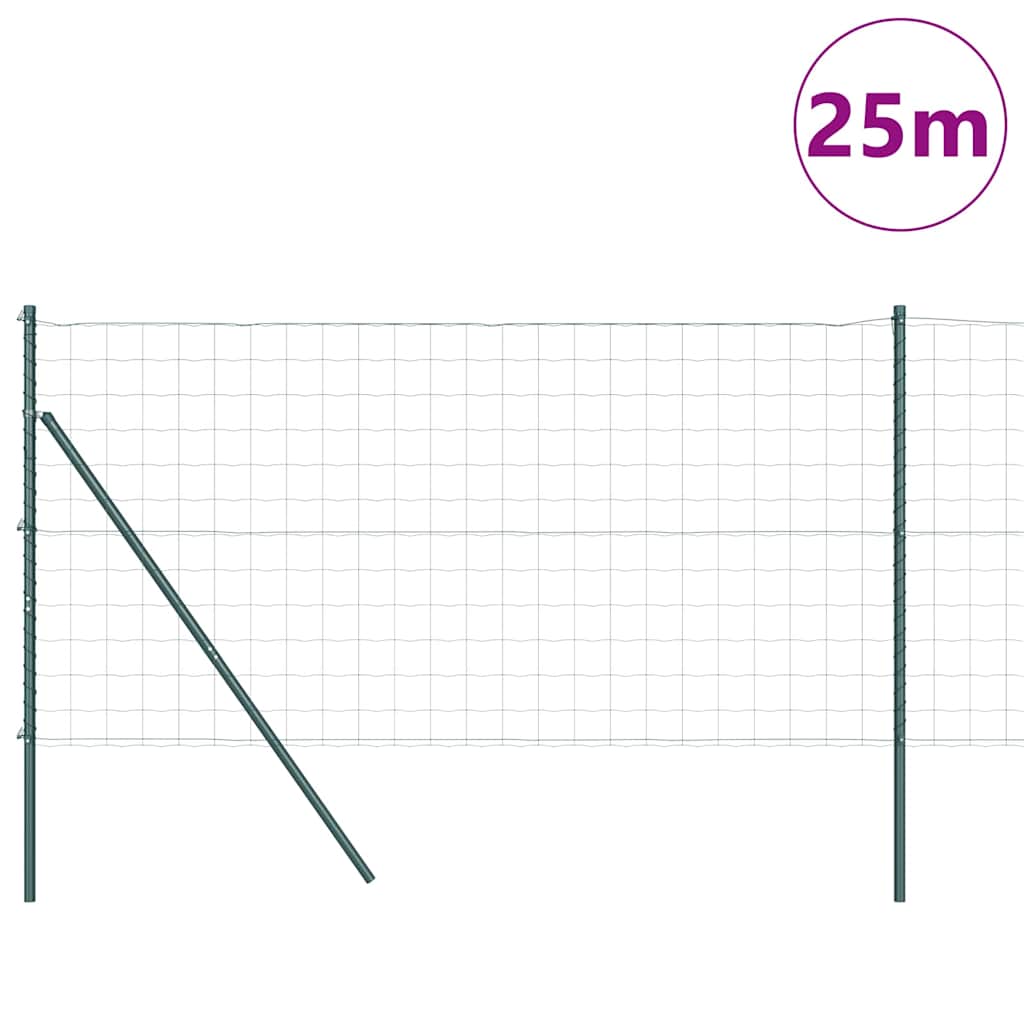 Vidaxl hek met paal groen 1 x 25 m staal