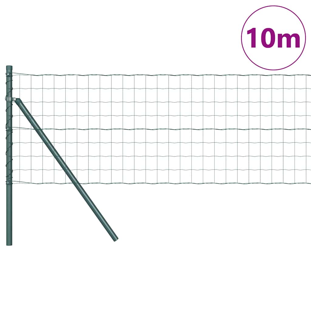 Vidaxl hek met paal groen 0,4 x 10 m staal en pvc