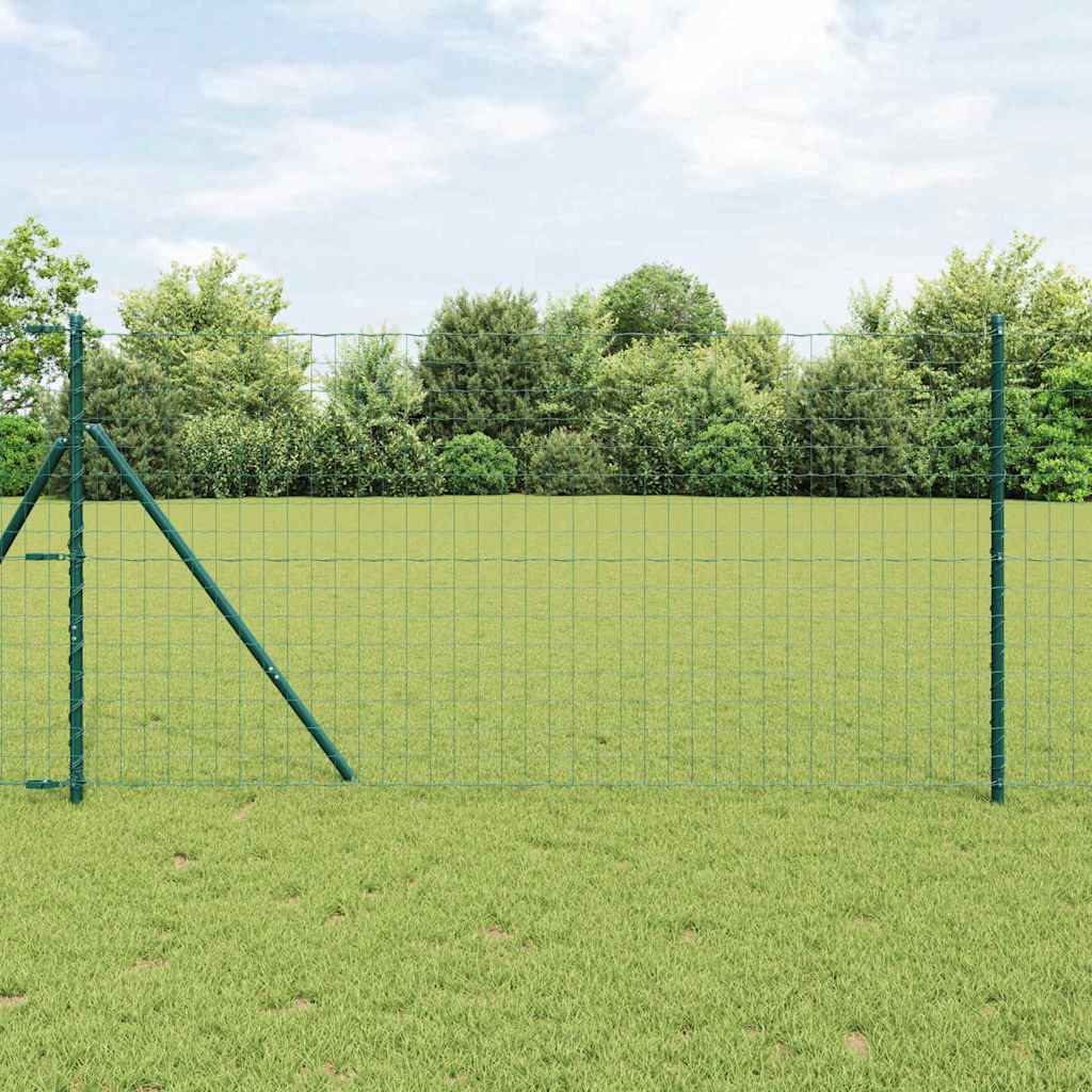 Vidaxl hek met paal groen 1 x 10 m staal