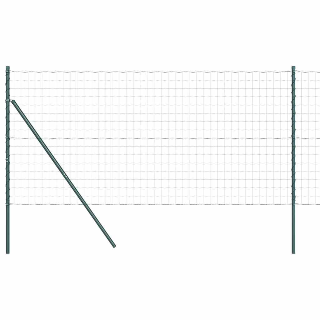 Vidaxl hek met paal groen 1,2 x 10 m staal