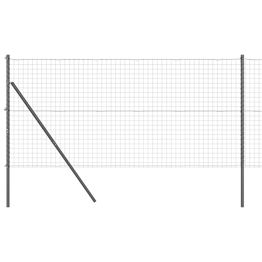 Vidaxl hek met paal grijs 1 x 10 m staal en pvc