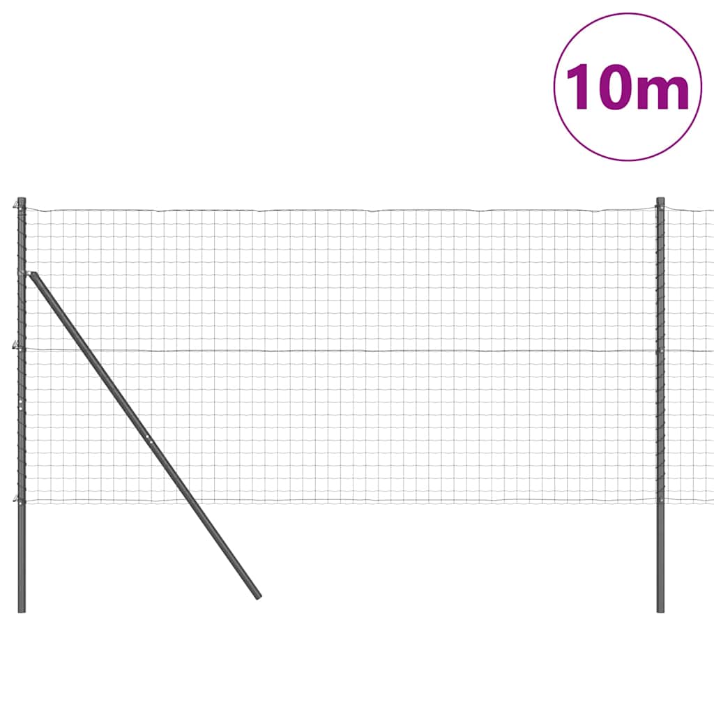 Vidaxl hek met paal grijs 1,4 x 10 m staal en pvc