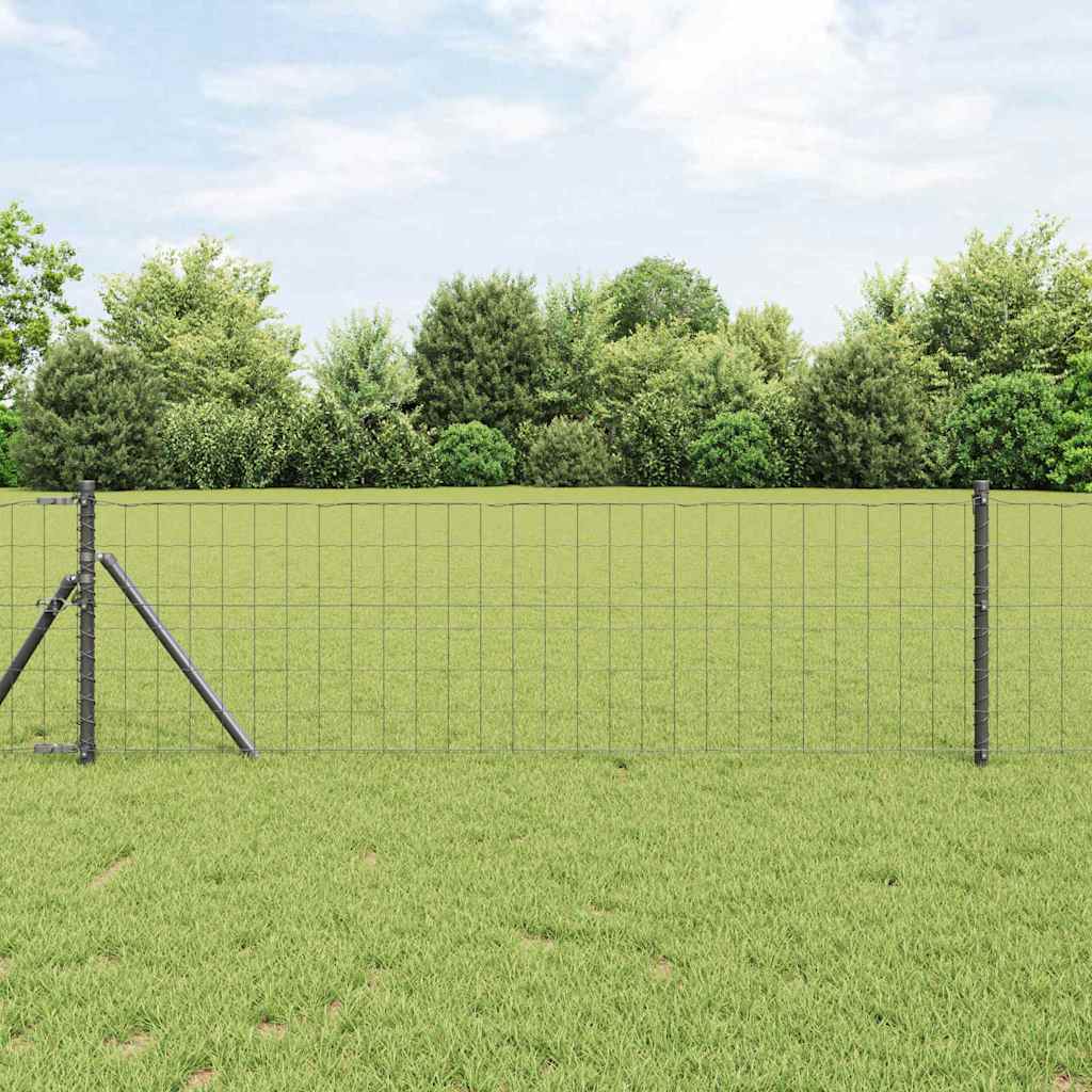 Vidaxl hek met paal grijs 0,4 x 10 m staal en pvc