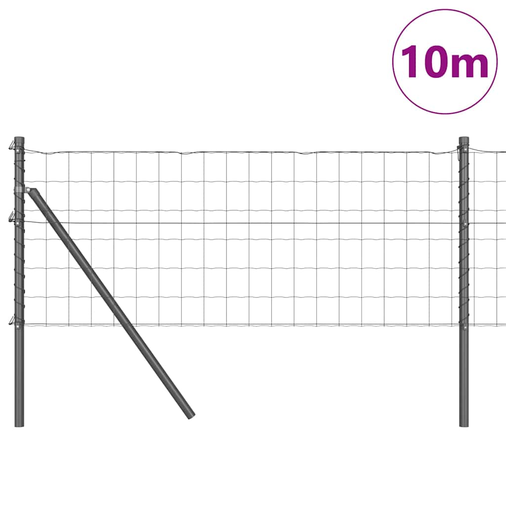 Vidaxl hek met paal grijs 0,6 x 10 m staal en pvc