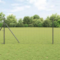 Vidaxl hek met paal grijs 1 x 10 m staal en pvc