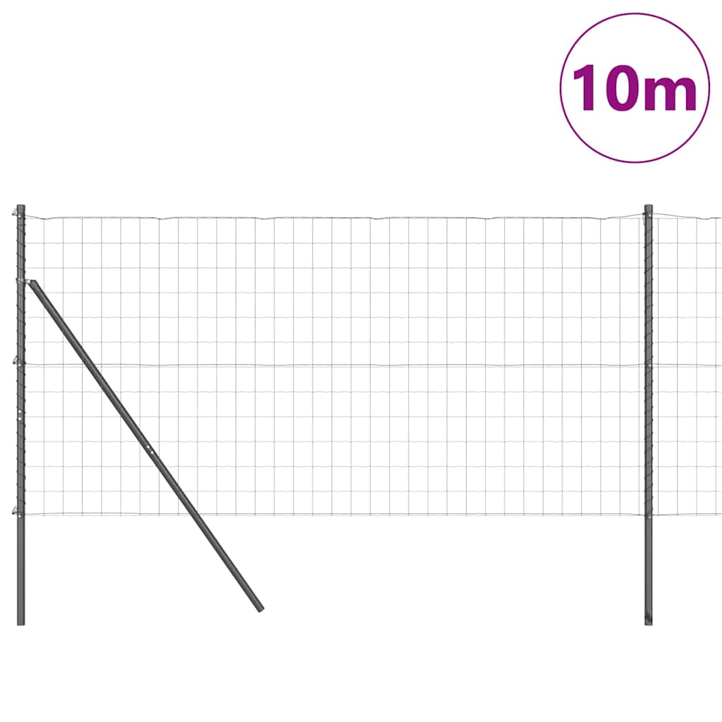 Vidaxl hek met paal grijs 1,2 x 10 m staal en pvc