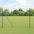 Vidaxl hek met paal grijs 1,6 x 10 m staal en pvc