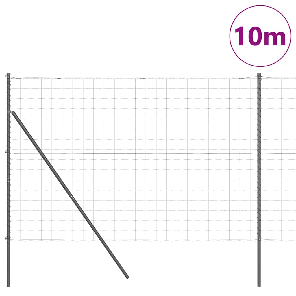 Vidaxl hek met paal grijs 1,6 x 10 m staal en pvc