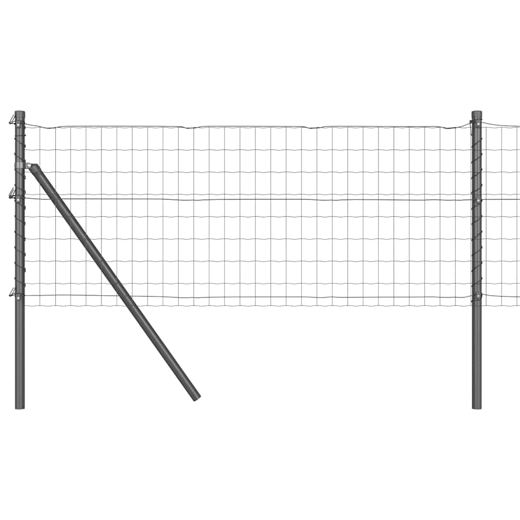 Vidaxl hek met paal grijs 0,4 x 25 m staal en pvc