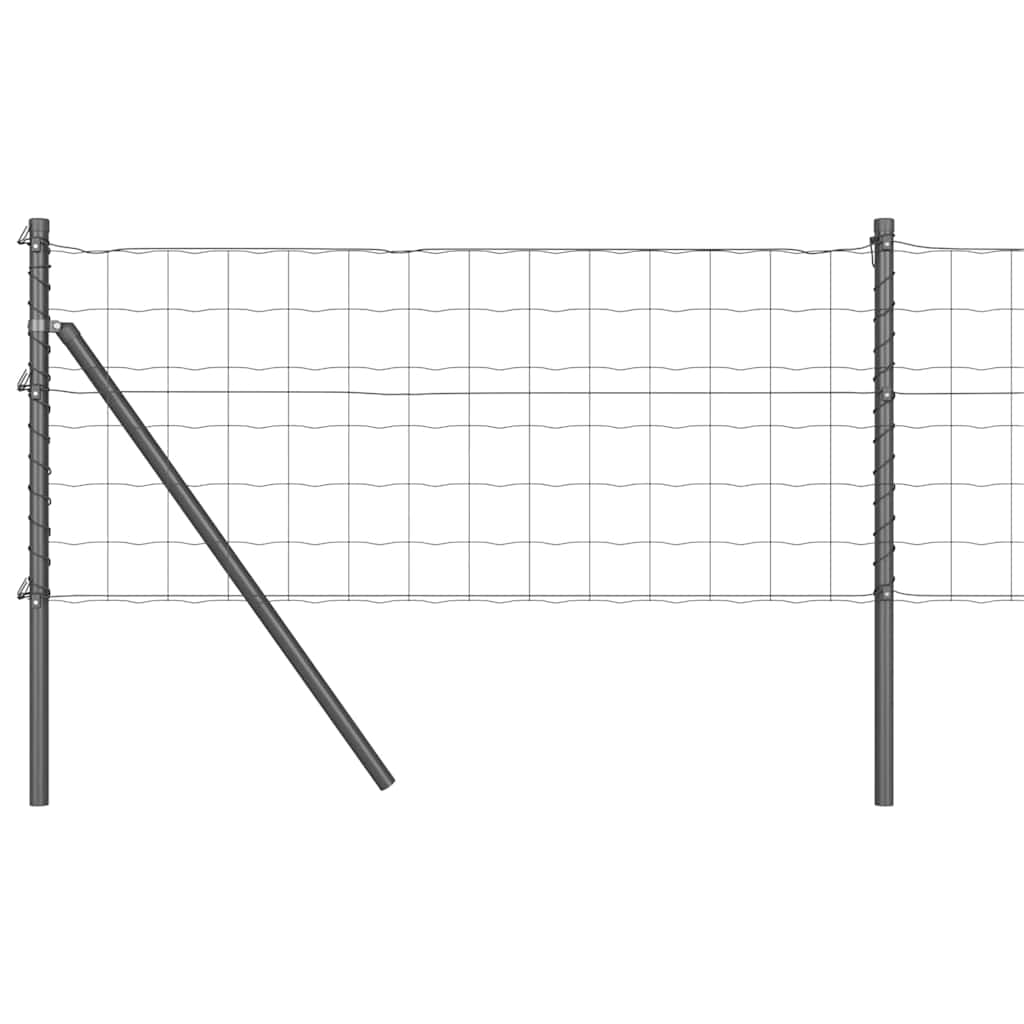 Vidaxl hek met paal grijs 0,8 x 25 m staal
