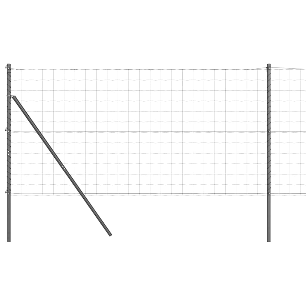 Vidaxl hek met paal grijs 1 x 25 m staal