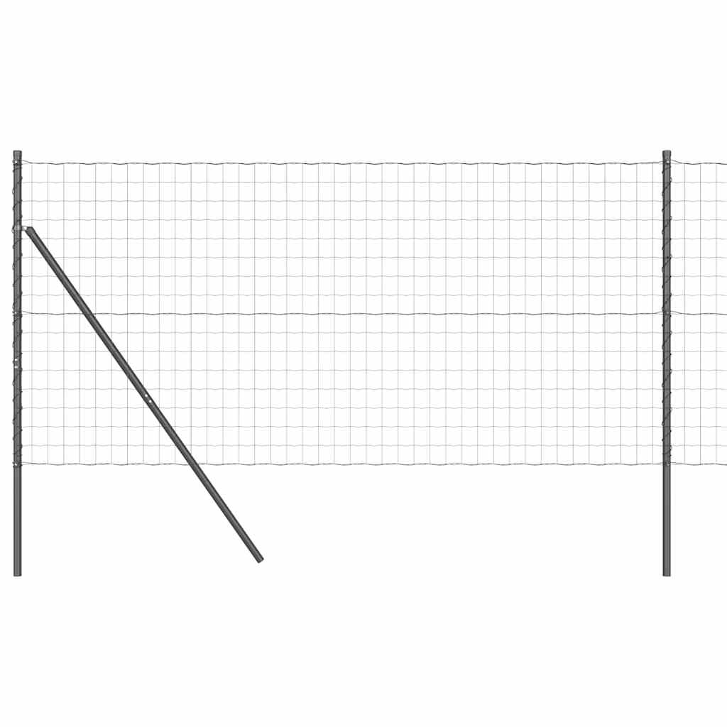 Vidaxl hek met paal grijs 1,4 x 10 m staal en pvc