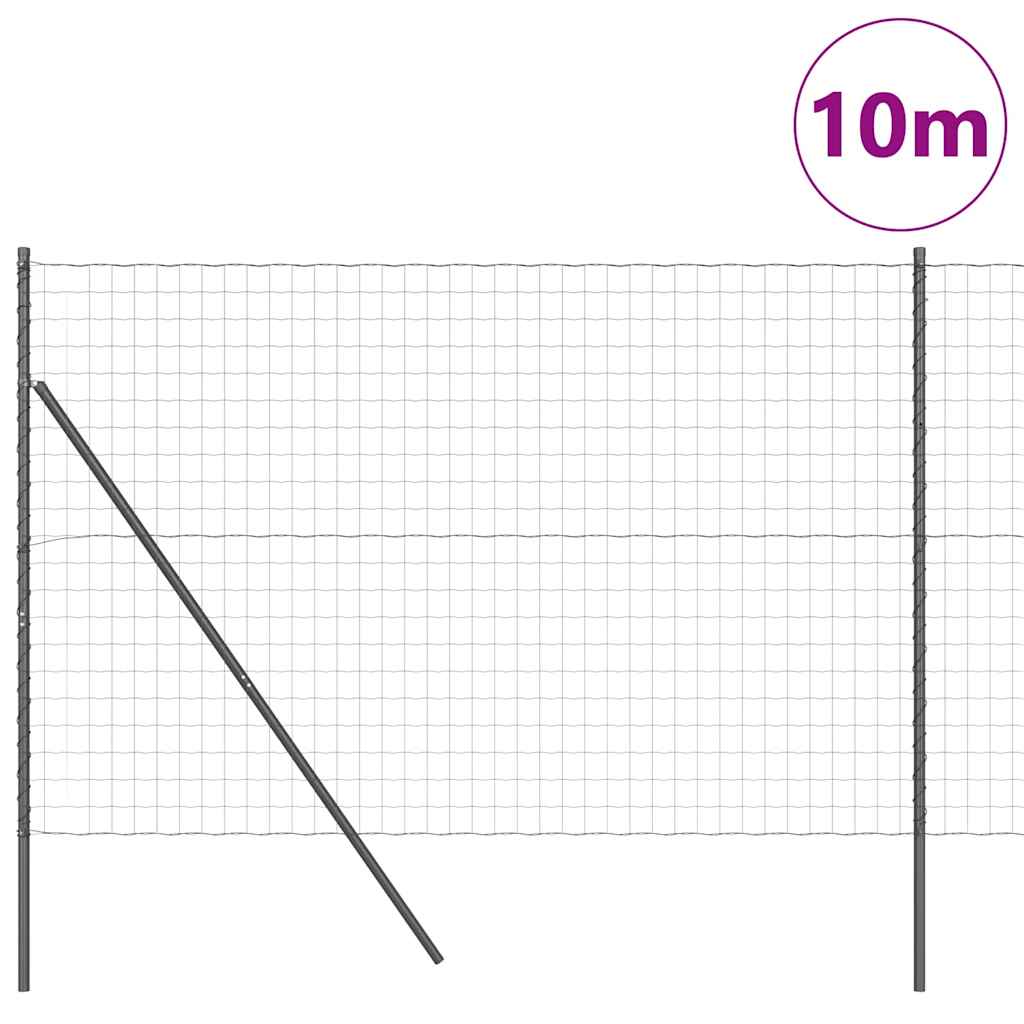 Vidaxl hek met paal grijs 1,5 x 10 m staal