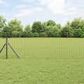 Vidaxl hek met paal grijs 0,8 x 25 m staal