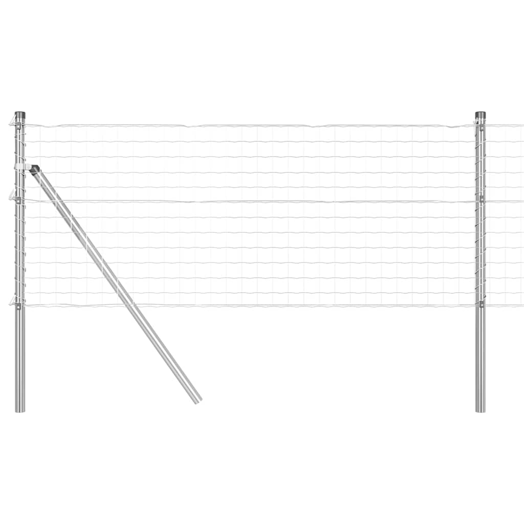 Vidaxl hek met paal zilver 0,8 x 10 m staal en pvc