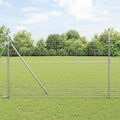 Vidaxl hek met paal zilver 1,5 x 10 m staal en pvc
