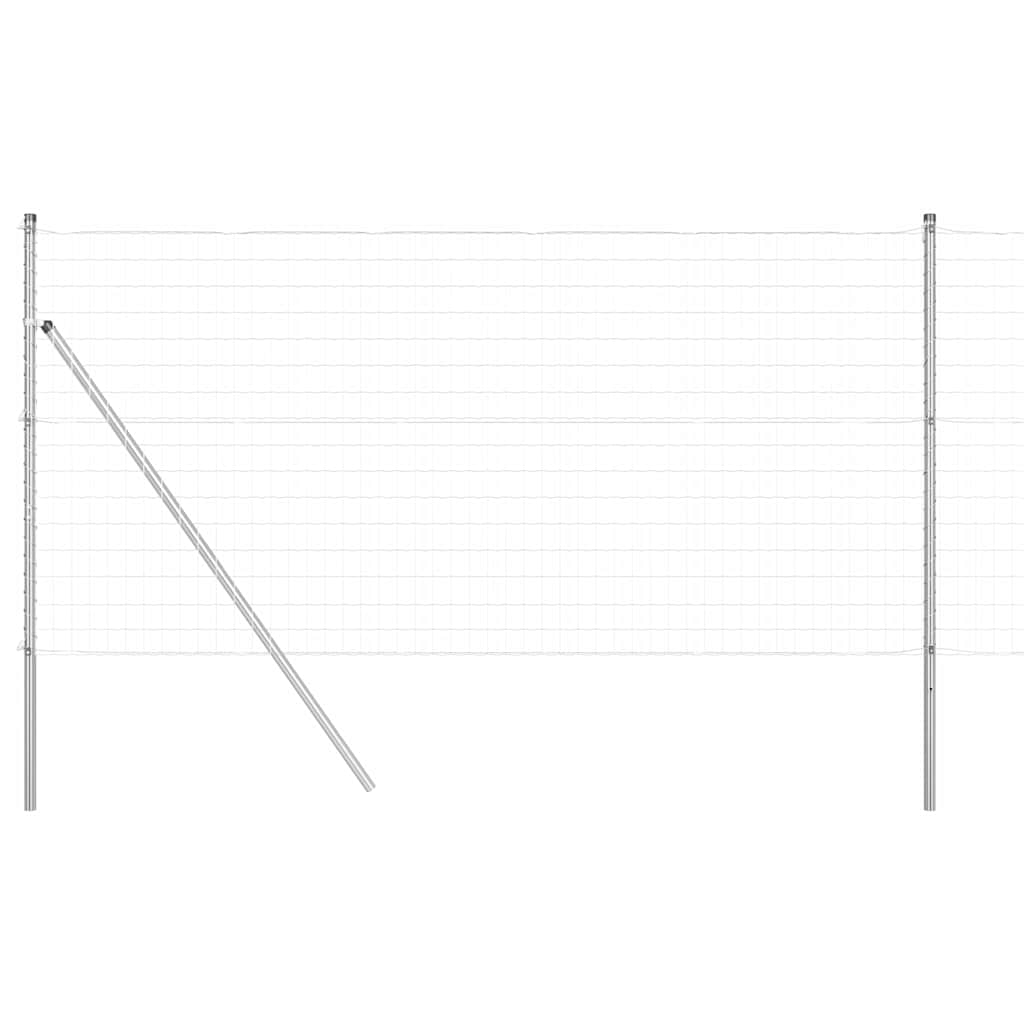 Vidaxl hek met paal zilver 1,2 x 10 m staal en pvc