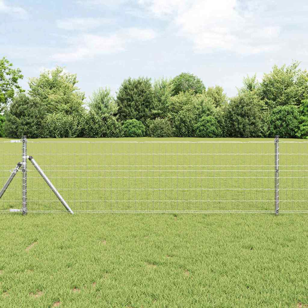 Vidaxl hek met paal zilver 0,6 x 10 m staal en pvc