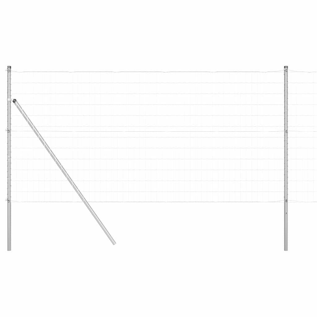 Vidaxl hek met paal zilver 1,4 x 10 m staal en pvc